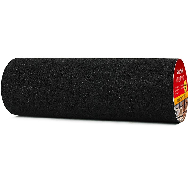 SinoPack 18" Wide Roll Anti Slip Tape, Black Non Slip Ramp for Outdoor 18Inch x 30FT Non Skid Tape, Best Grip Non Slip Strips Tape High Traction Friction Abrasive Adhesive for Deck, Ramp, Boat - Image 1